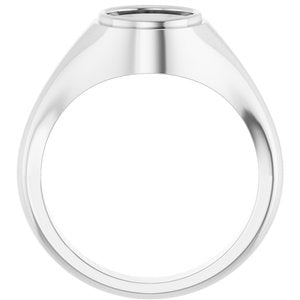 18K White Gold 8 mm Round Bezel-Set Ring Mounting – image 4