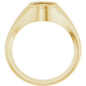 18K Yellow Gold 8 mm Round Bezel-Set Ring Mounting – image 4