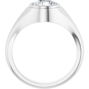 14K White Gold 8 mm Round Bezel-Set Ring Mounting – image 3