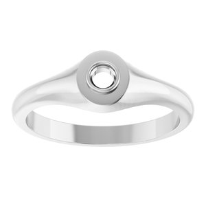 14K White Gold 3 mm Round Bezel-Set Ring Mounting – image 6