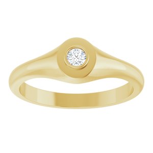 14K Yellow Gold 3 mm Round Bezel-Set Ring Mounting – image 5