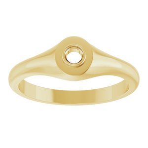 14K Yellow Gold 3 mm Round Bezel-Set Ring Mounting – image 6