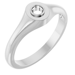 Platinum 3 mm Round Bezel-Set Ring Mounting – image 2