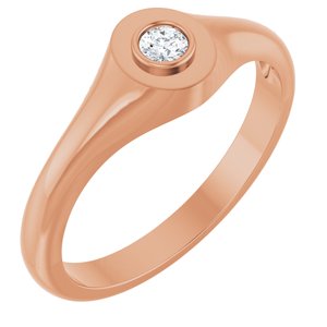 14K Rose Gold 3 mm Round Bezel-Set Ring Mounting