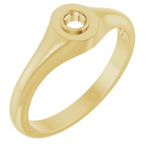 14K Yellow Gold 3 mm Round Bezel-Set Ring Mounting – image 2