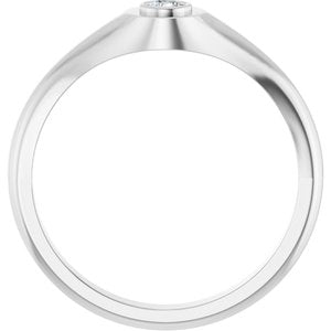 14K White Gold 3 mm Round Bezel-Set Ring Mounting – image 3