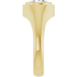 14K Yellow Gold 8 mm Round Bezel-Set Ring Mounting – image 7