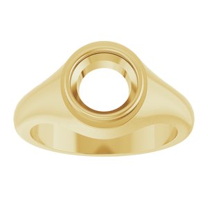 14K Yellow Gold 8 mm Round Bezel-Set Ring Mounting – image 6