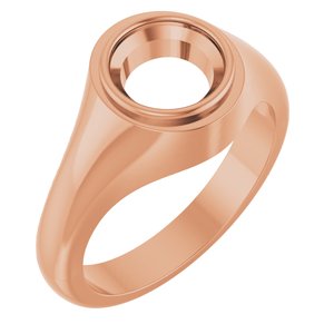 14K Rose Gold 8 mm Round Bezel-Set Ring Mounting – image 2