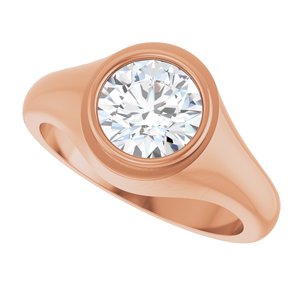 14K Rose Gold 8 mm Round Bezel-Set Ring Mounting – image 8