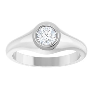 Platinum 5.2 mm Round Bezel-Set Ring Mounting – image 5