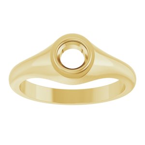 10K Yellow Gold 5.2 mm Round Bezel-Set Ring Mounting – image 6