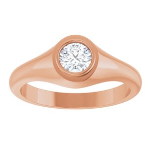 10K Rose Gold 5.2 mm Round Bezel-Set Ring Mounting – image 5