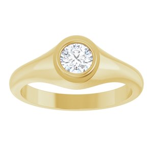 10K Yellow Gold 5.2 mm Round Bezel-Set Ring Mounting – image 5