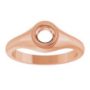 18K Rose Gold 5.2 mm Round Bezel-Set Ring Mounting – image 6