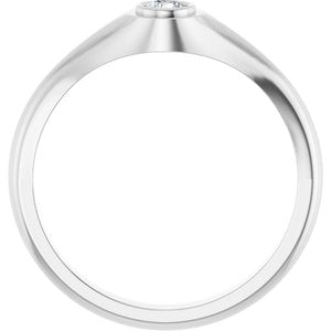 18K White Gold 3.5 mm Round Bezel-Set Ring Mounting – image 3
