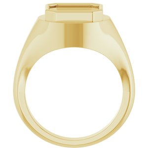 14K Yellow Gold 10x10 mm Asscher Bezel-Set Ring Mounting – image 4