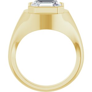 14K Yellow Gold 10x10 mm Asscher Bezel-Set Ring Mounting – image 3