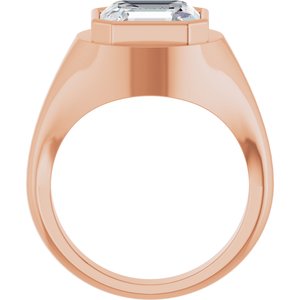 18K Rose Gold 10x10 mm Asscher Bezel-Set Ring Mounting – image 3