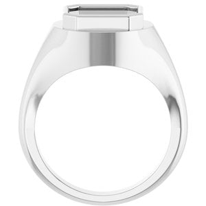 10K White Gold 10x10 mm Asscher Bezel-Set Ring Mounting – image 4