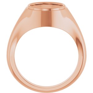 10K Rose Gold 12x10 mm Oval Bezel-Set Ring Mounting – image 4