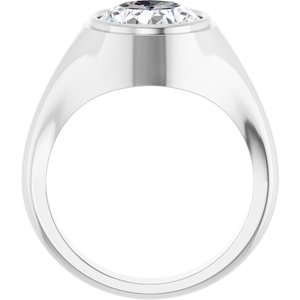 14K X1 White Gold 12x10 mm Oval Bezel-Set Ring Mounting – image 3