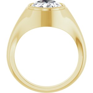 14K Yellow Gold 12x10 mm Oval Bezel-Set Ring Mounting – image 3