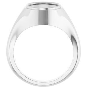 Sterling Silver 12x10 mm Oval Bezel-Set Ring Mounting – image 4