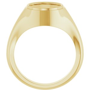 10K Yellow Gold 12x10 mm Oval Bezel-Set Ring Mounting – image 4