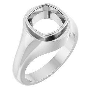10K White Gold 9x9 mm Cushion Bezel-Set Ring Mounting – image 2