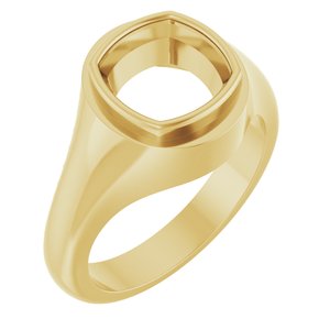 18K Yellow Gold 9x9 mm Cushion Bezel-Set Ring Mounting – image 2