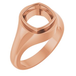 18K Rose Gold 9x9 mm Cushion Bezel-Set Ring Mounting – image 2