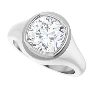 Continuum Sterling Silver 9x9 mm Cushion Bezel-Set Ring Mounting – image 8