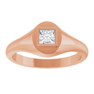 10K Rose Gold 4x4 mm Square Bezel-Set Ring Mounting – image 5
