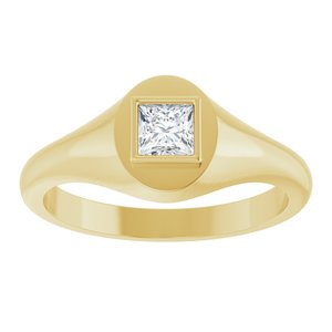 10K Yellow Gold 4x4 mm Square Bezel-Set Ring Mounting – image 5