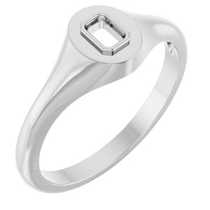 10K White Gold 3.75x2.5 mm Emerald Bezel-Set Ring Mounting – image 2