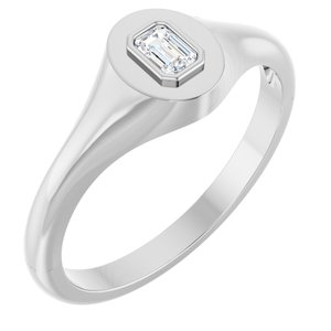 Continuum Sterling Silver 3.75x2.5 mm Emerald Bezel-Set Ring Mounting