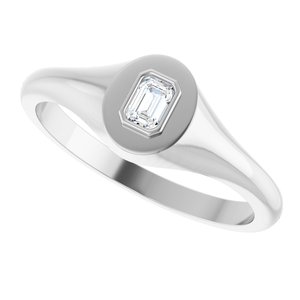 Continuum Sterling Silver 3.75x2.5 mm Emerald Bezel-Set Ring Mounting – image 8