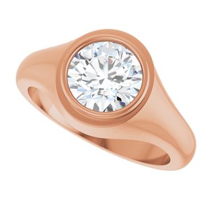 14K Rose Gold 8.2 mm Round Bezel-Set Ring Mounting – image 8