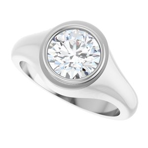 Sterling Silver 8.2 mm Round Bezel-Set Ring Mounting – image 8