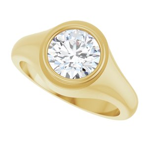 14K Yellow Gold 8.2 mm Round Bezel-Set Ring Mounting – image 8