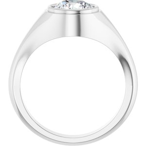 Platinum 8.2 mm Round Bezel-Set Ring Mounting – image 3