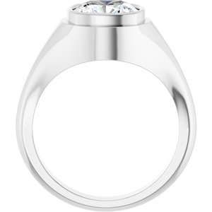 14K X1 White Gold 9x9 mm Cushion Bezel-Set Ring Mounting – image 3
