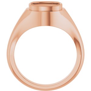 14K Rose Gold 9x9 mm Cushion Bezel-Set Ring Mounting – image 4