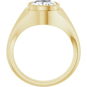 14K Yellow Gold 9x9 mm Cushion Bezel-Set Ring Mounting – image 3