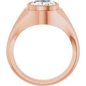 18K Rose Gold 9x9 mm Cushion Bezel-Set Ring Mounting – image 3
