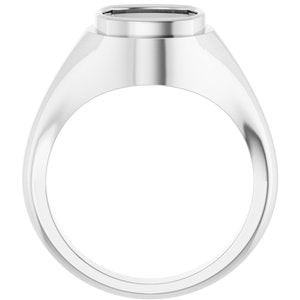 14K X1 White Gold 9x9 mm Cushion Bezel-Set Ring Mounting – image 4