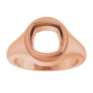 14K Rose Gold 9x9 mm Cushion Bezel-Set Ring Mounting – image 6