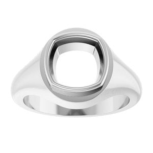 Sterling Silver 9x9 mm Cushion Bezel-Set Ring Mounting – image 6
