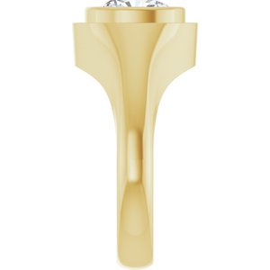 14K Yellow Gold 9x9 mm Cushion Bezel-Set Ring Mounting – image 7